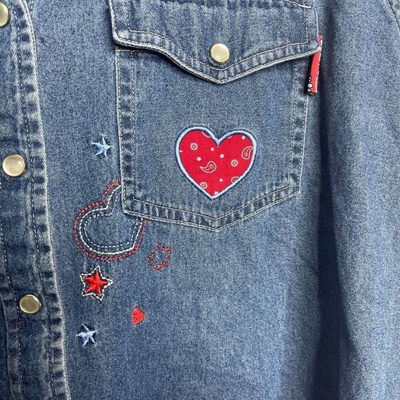 VTG Disney Winnie The Pooh Eeyore Denim Embroidered Sleeveless Shirt 14W Top - Picture 3 of 8